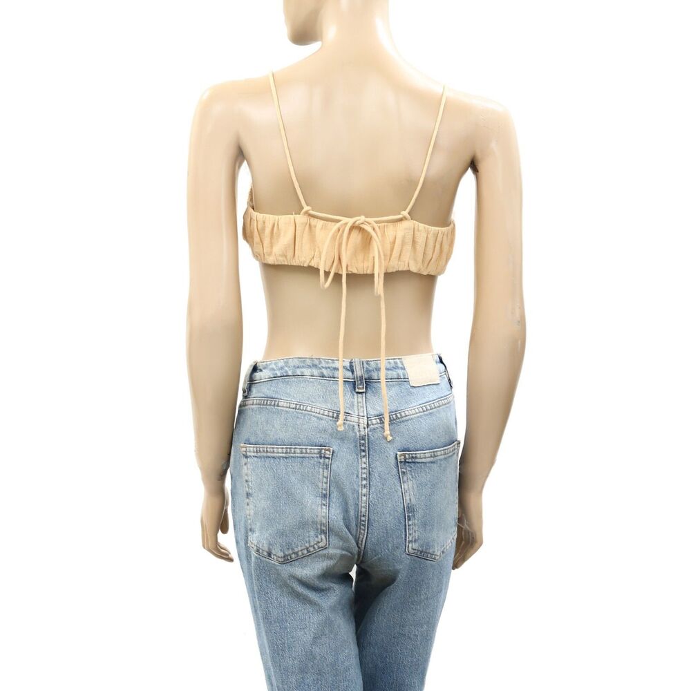 Free People Endless Summer Lace Cropped Bralette Top Cotton Cami Peach S 263980 - Picture 3 of 4